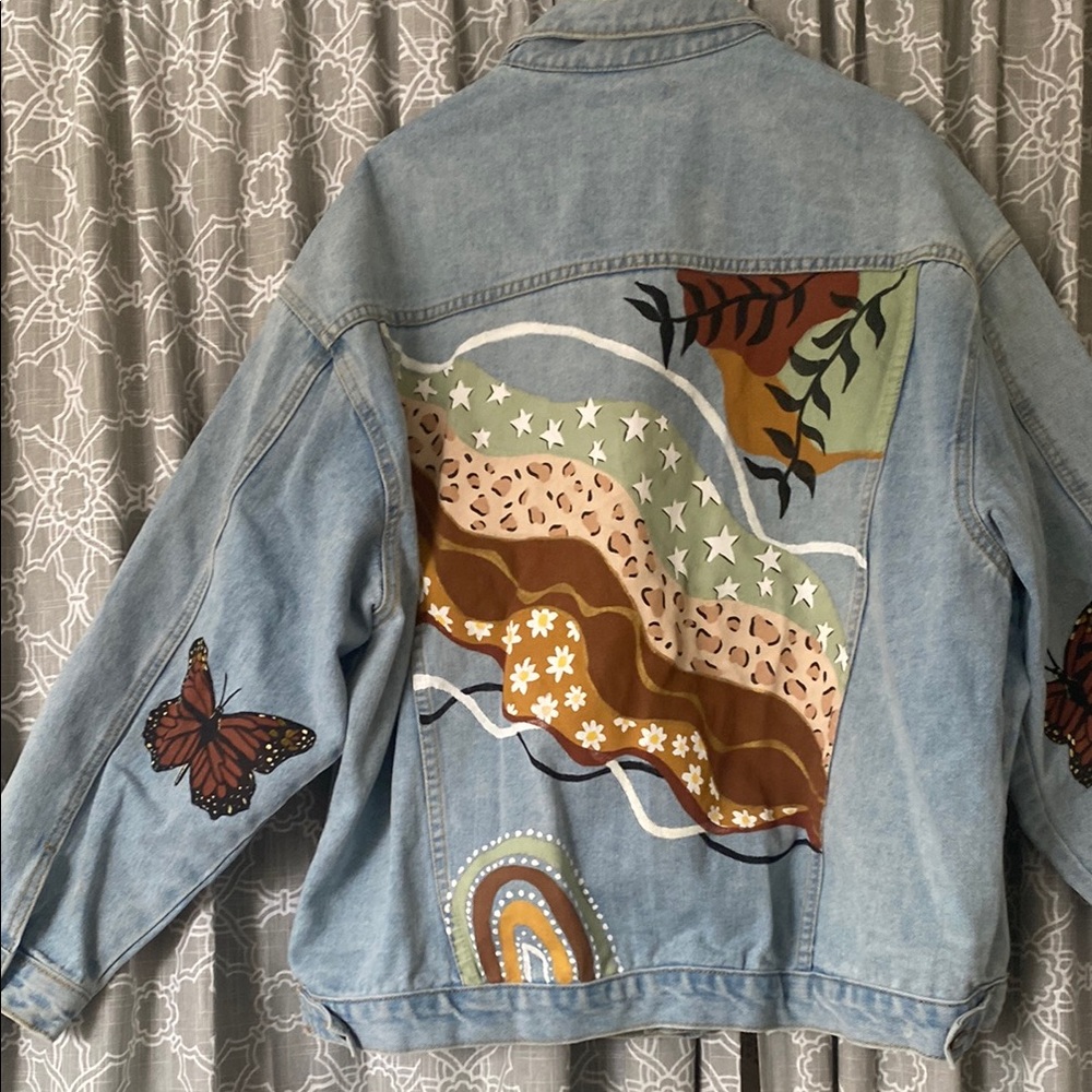 SHEIN Blue Lightweight Jean Jacket Oversized Casual